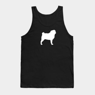 White Pug Silhouette Tank Top